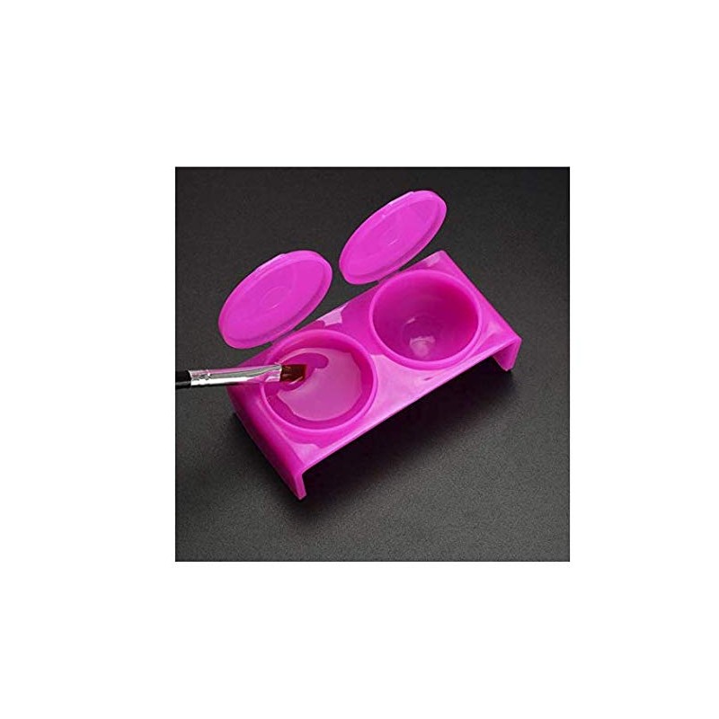 LASSUM 2PCS Double Cup Plastics Nail Art Cup Bowl Soaking