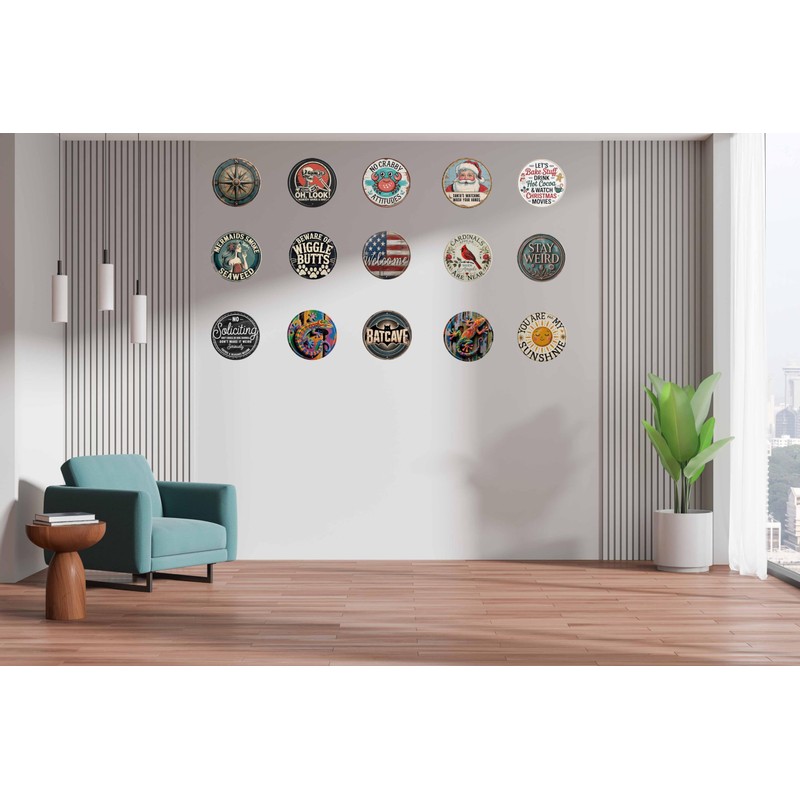 Boho Nautical Compass Funny Rustic Wall Metal Tin Signs Decor