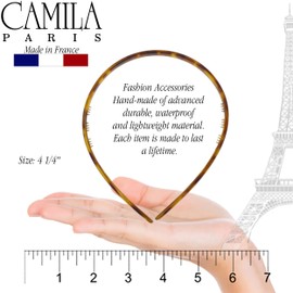 Camila Paris CP1450 French Headband for Women, Strong Hold Grip Women's Hair Band, Very Flexible, No Slip and Durable Styling Girls Hair Accessories, Made in France with Cellulose