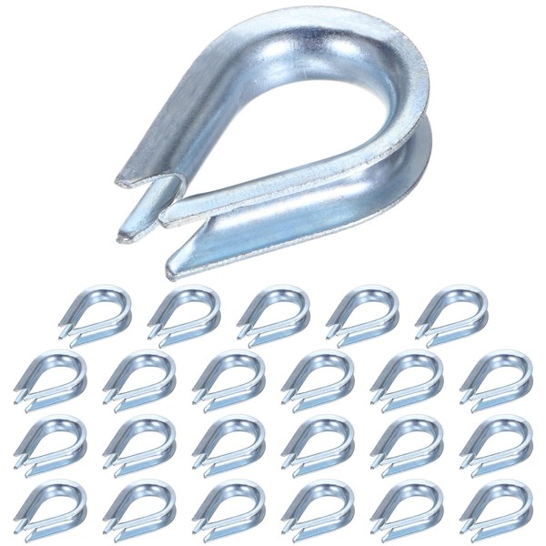 M METERXITY 24-Pack Wire Rope Thimbles, M5 Carbon Steel 5mm