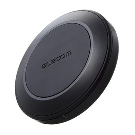 Elecom W-QA26BK Wireless Charger, Qi Certified, 12W, EPP Standard, Foreign Object Detection Function, Temperature Rising Protection, Black