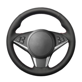 Mewant Steering Wheel Cover DIY Hand Sewing Genuine Leather Steering Wheel Cover for M5 E60 (Sedan) / E61 (Touring) / M6 E63 (Coupe) / E64 (Cabrio)