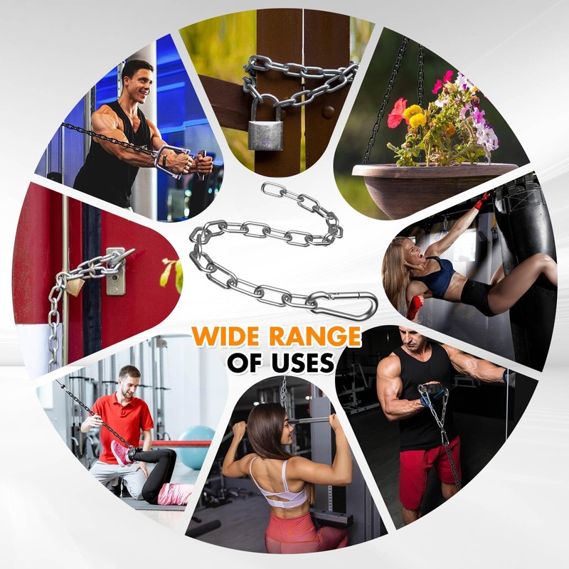 Anobeyi 23.6" Gym Fitness Cable Extension Chain, 304 Stainless Steel