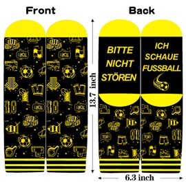 Piroo Football Fan Merchandise Funny Socks Football Gifts for Men Please Do Not Disturb Socks Birthday Gift Football Fan Item Men's Father's Day Gifts, Black and yellow