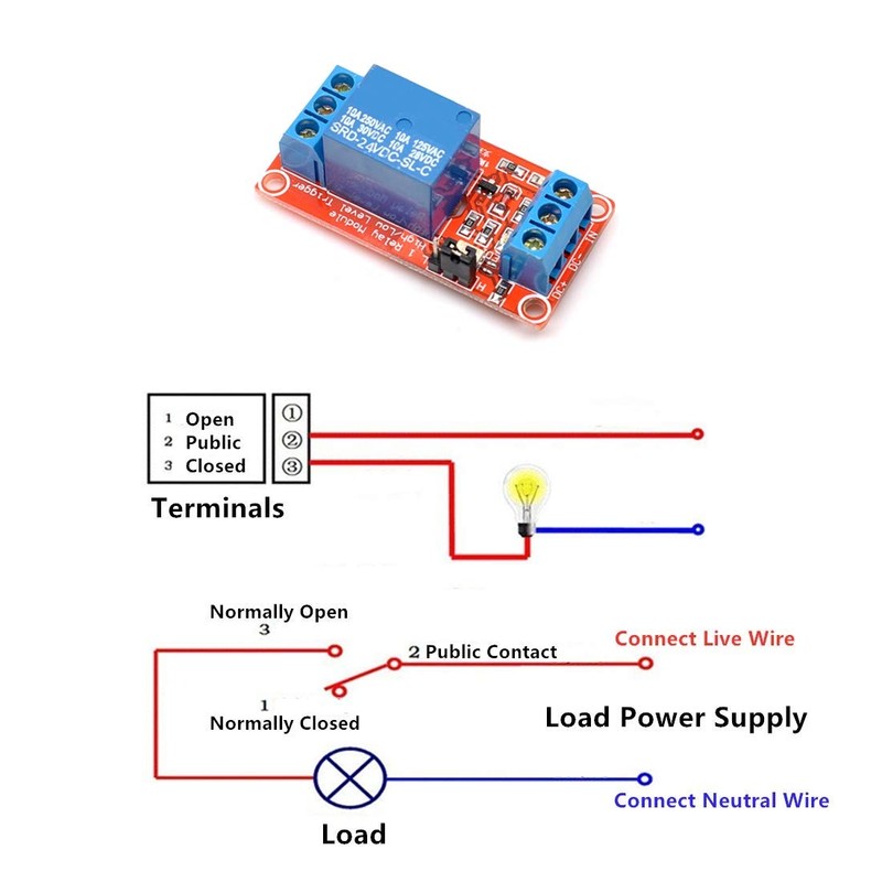 Oiyagai 4pcs 24V 1 Channel Relay Module with Optocoupler Isolation