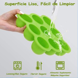 Mordedores de Leche Materna y Bandeja para Congelador,Chupones Alimentadores para Bebe, Bandeja para Congelar Alimentos para Bebés, con Tapa, sin BPA, Silicona Congelable（Azul） (Azul)