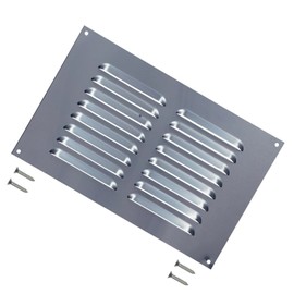 TERF® 9'' X 6'' Aluminium Louvre Air Vents 9'' X 6'' (225mm X 150mm) Grill Wall/Door Cover Ventilation Plate including Fixing Screw - Pack of 1