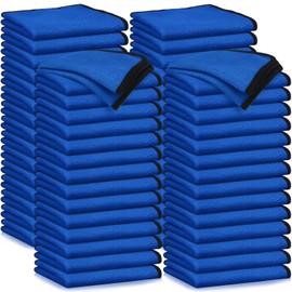 Tallew 60 Pcs Microfiber Towels 16 Inch x 16 Inch Microfiber Cloth Car Drying Towels for Cars Washing Polishing Office Windows Cleaning Household Supplies (Blue)
