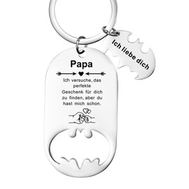 YOTHIWAD Flaschenöffner Schlüsselanhänger mit Gravur für Papa Vatertagsgeschenk Geburtstag Weihnachten Erntedankfest Geschenk für Papa von Tochter/Sohn