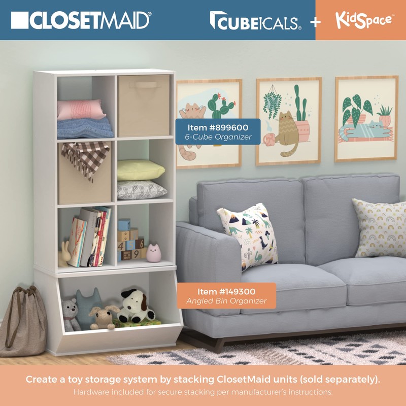 ClosetMaid Closetmaid Decorative Home Stackable 6 Cube Cubeicals Organizer Storage