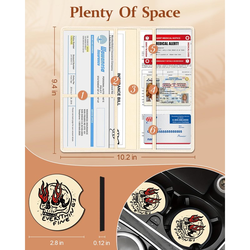 Slohif Car Registration and Insurance Card Holder with Magnetic Shut