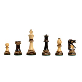 The Club Chess Set - Pieces Only - 3.75" King (Burnt Boxwood)