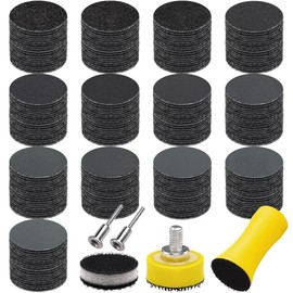 SIQUK Pack of 260 Sanding Discs 25 mm with 1/8 Inch Shank Wet Dry Sandpaper Round Sanding Pads Grit 60-5000 Sandpaper for Car Polishing Wood Metal