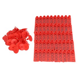 100 Sets Numbered Cattle Ear Tags Accurate Livestock Identification Card for Cow Pig Sheep Red