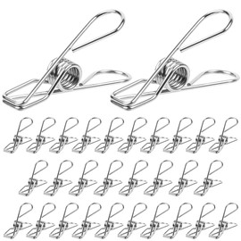 iDopick 80 Pcs Multi-Purpose Stainless Steel Clothes Pins Durable Metal Clothes Pegs, 6.5 CM Wire Clothespins Laundry Chip Clips for Home Office