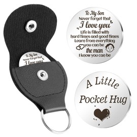 Easter Gifts for Son Pocket Hug Keychain Birthday Gifts For Teen Boys Long Distance Gift Token Back to School or Graduation Gift For Son From Mom And Dad First Day of School