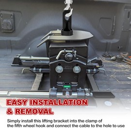 5th Wheel Lifting Hook Wheel Hitch Trailer 5th Wheel Lifting Bracket Replace #6100, Weight Capacity of 500 Lbs - Great for Trucks and Trailers, Easy to Install (Black)