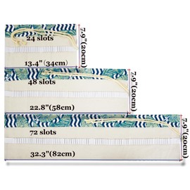 Lopenle Palm Leaves Colored Pencil Wrap Case Canvas Sketch Roll Up Holders Coloring Pencil Organizers for Artist Adult Travel Storage with 72 Slots(Palm Leaf)