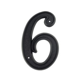 HASWARE 5.5 Inch (139 mm) House Number Modern Door Numbers Street House Address Numbers, Black ABS Plastic (6)