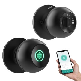 GHome Fingerprint Smart Door Locks Biometric App Control Digital Keypad Deadbolt - BlackUSB charging, No keyboard unlocking