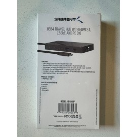 SABRENT USB4 Hub, Travel Dock Hub with 2 USB-C Ports, 1 USB-A Port, HDMI 2.1,