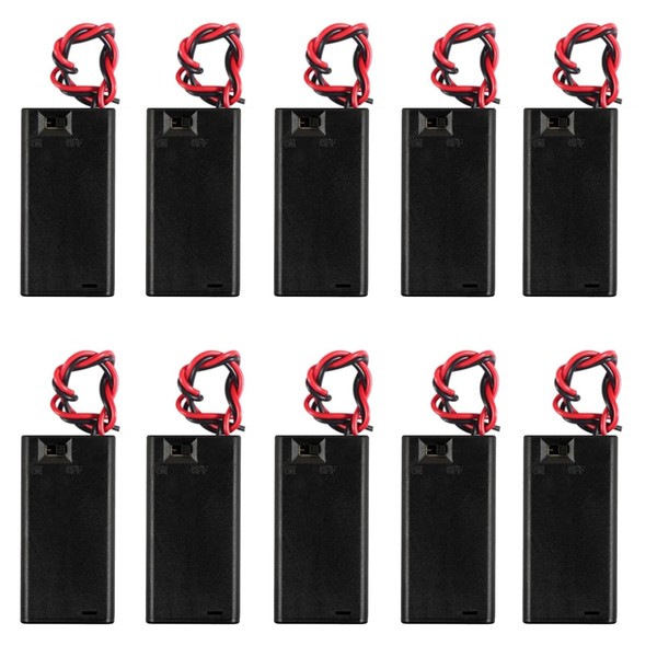 AEDIKO 10pcs 2 AA Battery Holder with Switch 2X 1.5V