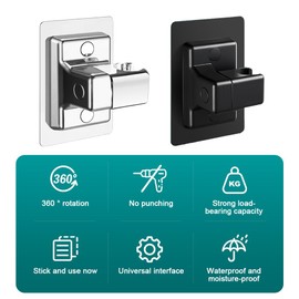 Ansodo 2 Pcs Shower Head Holder, Shower Holder Suction Replacement, 360° Adjustable Shower Holder, No Punching Strong Agglutination Bracket, for Bathroom Glass Ceramic Marble