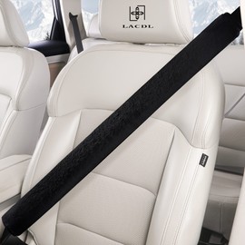 LACDL Extra Long Seatbelt Cover Super Soft Furry for Adults Kids Women & Men, Thick Plush Full Car Seat Belt Strap Cushion, Fluffy Shoulder Pad Protector, Auto Interior Accessories, 1pc, Black, 29.5in