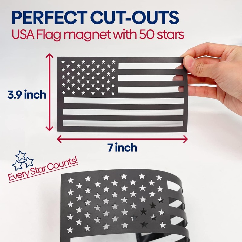 GRITKULTURE American Flag Perfect-Cut Super Magnet 2 Pack for Trucks,