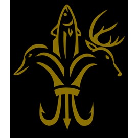 Hunting Season Deer Fish Duck Head Decal Vinyl Bumper Sticker Car Truck Laptop Wall Window (Gold, 6")