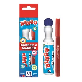A* Stationery Bingo Game Dabber & Marker Pen No Drip Red & Blue For Bingo Tickets Pack 2