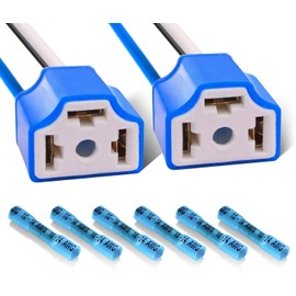2pcs H4 Connector Ceramic H4 Socket H4 9003 HB2 Wiring Harness H4 to 3 Pin Adapter Headlight Connector for Car Truck Boat Marine Headlight Fog Light Retrofit