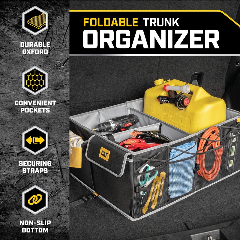 CAT® FlexTrunk Car Trunk Organizer and Storage - Collapsible Multi-Compartment