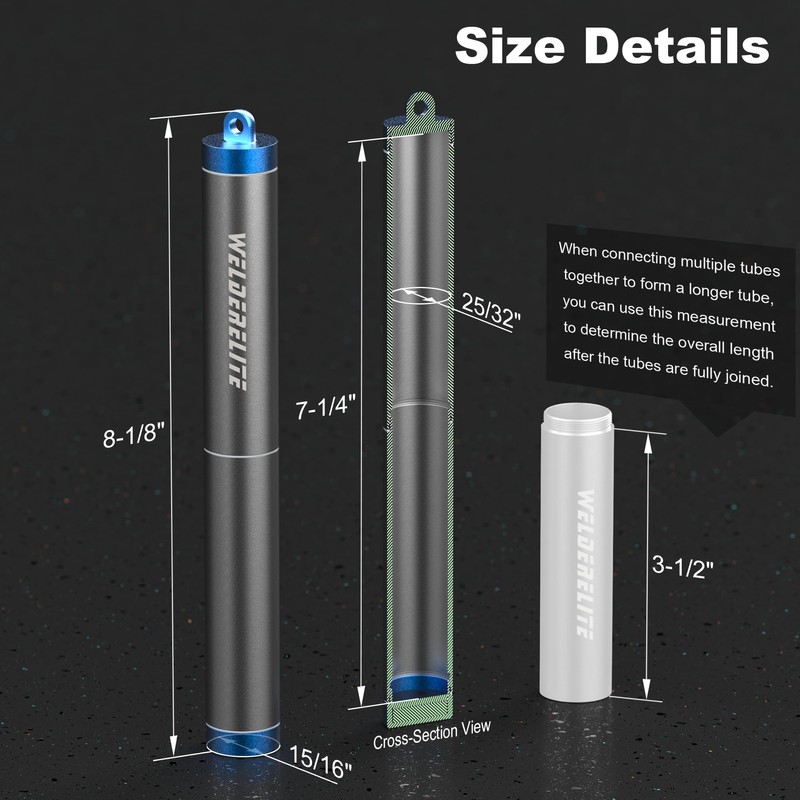 WelderElite Blue TIG Tungsten Holder-Handy Protective Storage Tube for WL20