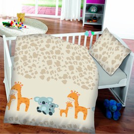 Gräfenstayn® 2-piece set 2019 Children's Baby Bed Linen with Animal Motif 100% Cotton (Renforcé Quality) Duvet Cover 135 x 100 cm and Pillowcase 60 x 40 cm