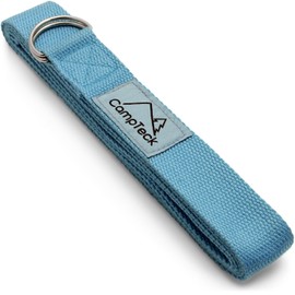 CampTeck U6823 D-Ring Polyester Yoga Strap – Adjustable Stretching Yoga Belt for Holding Positions, Improved Flexibility, resistance for Pilates, Yoga, Fitness and Exercise - 243 x 3.8cm - Blue