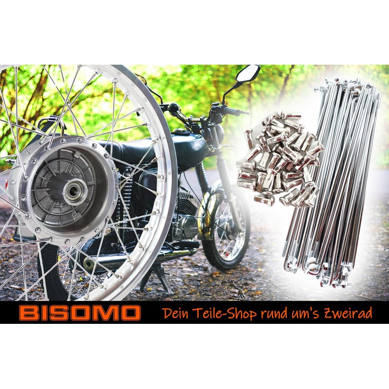 Spoke Set 143.5 mm Moped Spoke with Nipple M3.5 Spoke