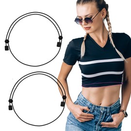 AOZUO Adjustable Crop Band, 2pcs Tuck Band Tool for Sweater and Shirt Medium Elastic Belly Leaking Tuck Band for Women