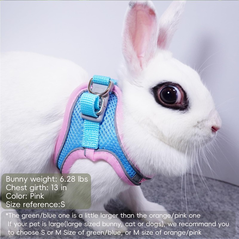 Rabbit Harness and Leash Set Escape Proof, Adjustable Soft Padded