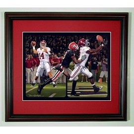 Alabama Football "The Blackout" vs. Georgia by Daniel Moore - Featuring Julio Jones Framed Print