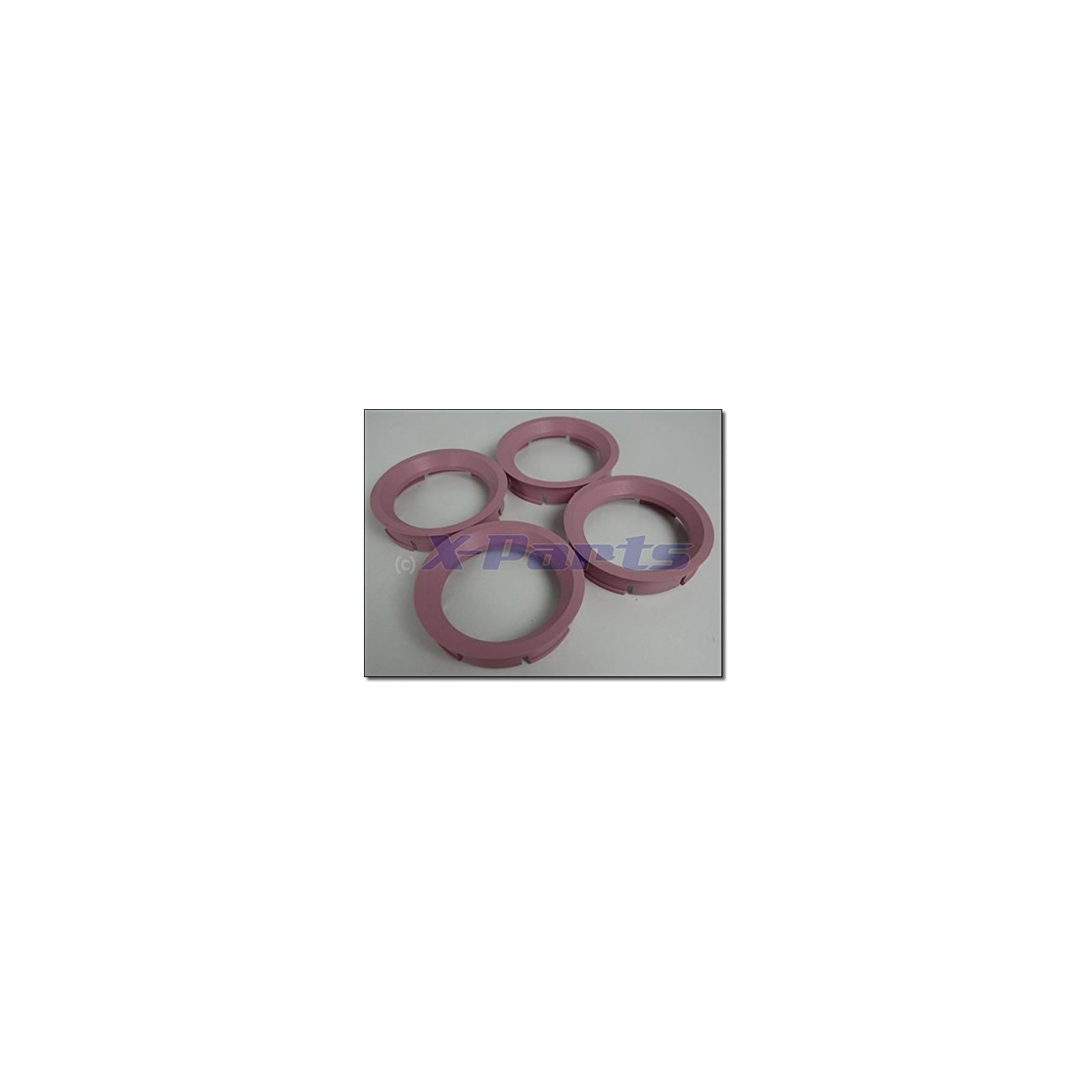 Set of 4 Wheel Rims Centring Rings 72.6 mm on 57.1 mm Pink Aluminium ...