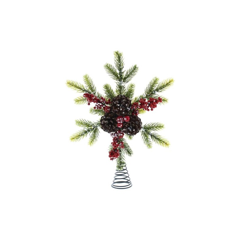 Festive Productions 33cm Christmas Tree Topper Red Berries and Pine