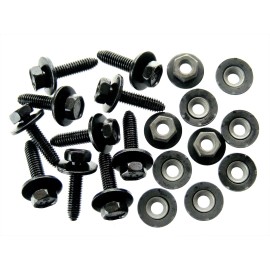 SFS Ford Truck Body Bolts & Nuts- M6-1.0 x 25mm Long- 10mm Hex- 20pcs (10ea)- #122