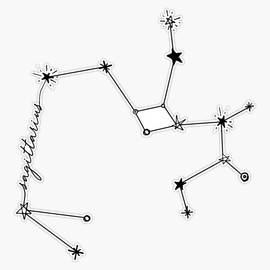 Sagittarius Zodiac Drawing Constellation Bumper Sticker Vinyl Decal 5 inches