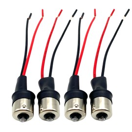 4 Pcs 1156 Light Bulb Sockets, Male Head 1156 BA15S P21W Socket Pigtail Socket Wire Wiring Harness Adapters for Car LED Light Headlight Turn Signal Tail Lamp