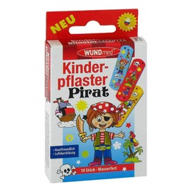 Wundmed Pirate Plasters Waterproof Quality Dermatologically Tested for Kids - 10 pack