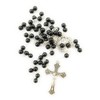 Boy's First Holy Communion Gift Glass Black Rosary & Small