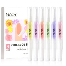 GAOY Cuticle Oil Pen Set, 6Pcs Manicure & Pedicure Accessories with Vitamin E for Nourished and Revitalized Nails, Professional Nail Growth Treatment & Repair Nail Care Kit
