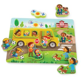 B. toys – Peek & Explore – School BusChunky Puzzle for Toddlers,Educational & Developmental Toys for Kids – 2+ Years