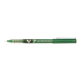 Pilot Hi-Tecpoint V7 Liquid Ink Roller Ball Pens Medium Point Green (Pack of 3)